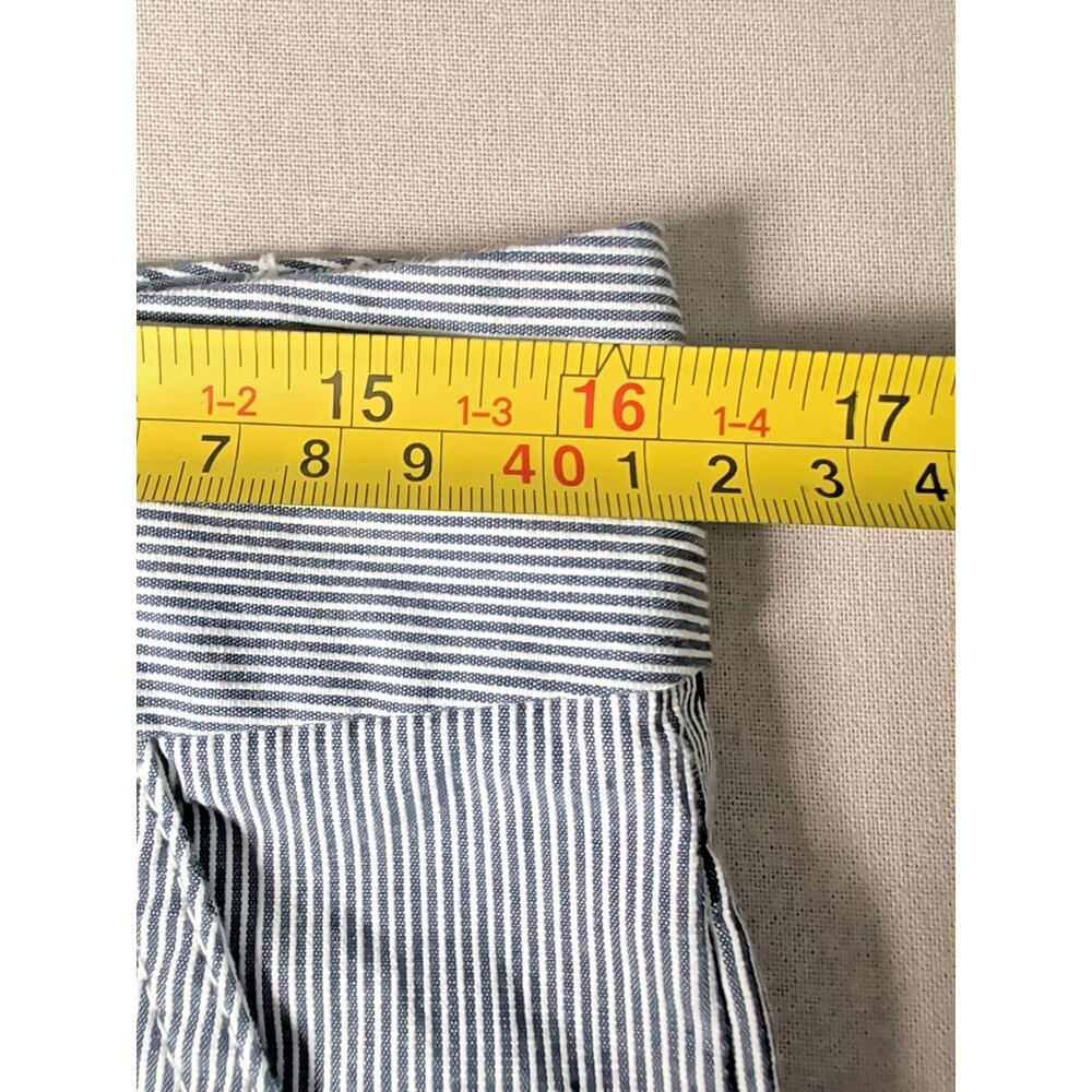 Tommy Hilfiger Blue White Pinstripe Shorts Womens 6 Flat Front Preppy Nautical - Picture 10 of 12